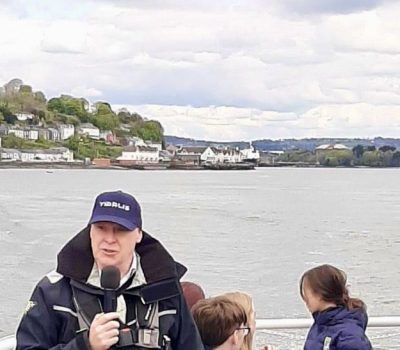 guest speaker onboard Cork Harbour Cruises